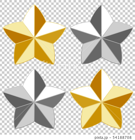 星型スタッズのイラスト素材 ゴールド シルバーのイラスト素材