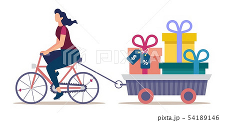 Womens Shop Sale and Discounts Flat Vector Concept 54189146