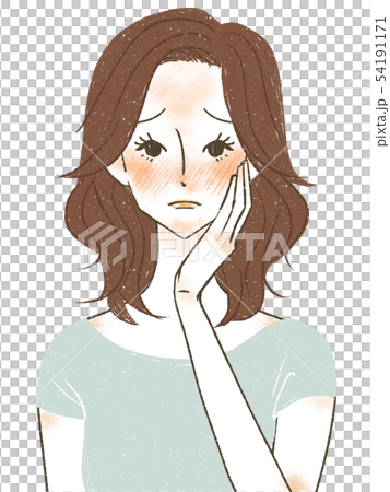 Women suffering from blushing face 54191171
