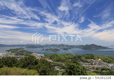 来島海峡と来島海峡大橋を四国側から見る 54191226