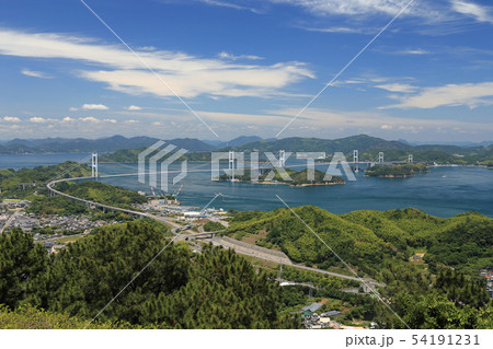来島海峡と来島海峡大橋を四国側から見る 54191231