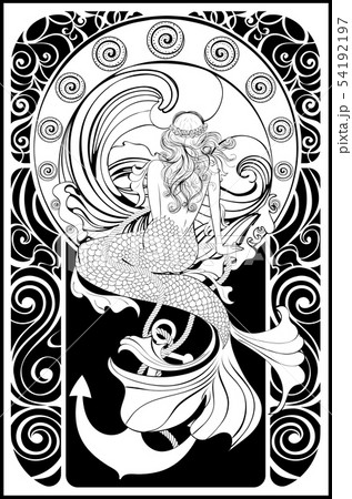 Retro mermaid poster 54192197