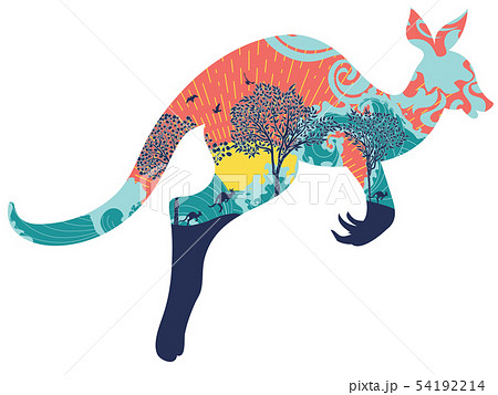 Landscape with kangaroo Landscape with kangaroo 54192214