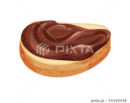 Chocolate Nut Paste spread on bread. Vector illustration on white background. 54193438