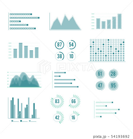 Vector charts and graphs. Line illustration set isolate on white background Vector charts and graphs. Line illustration set isolate on white background 54193692