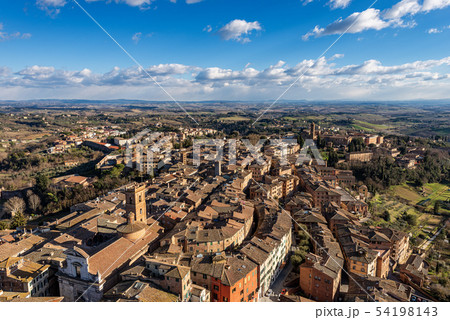 Old town of Siena Aerial view - Tuscany Italy 54198143
