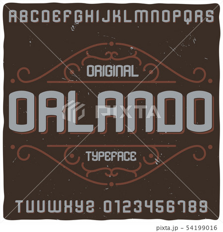 Vintage label typeface named "Orlando". 54199016