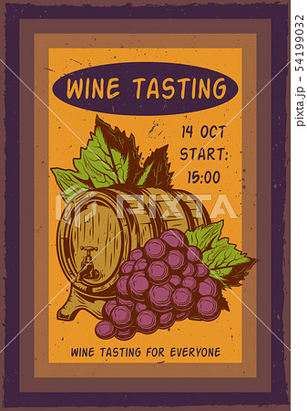 illustraion of grapes and a barrel. 54199032