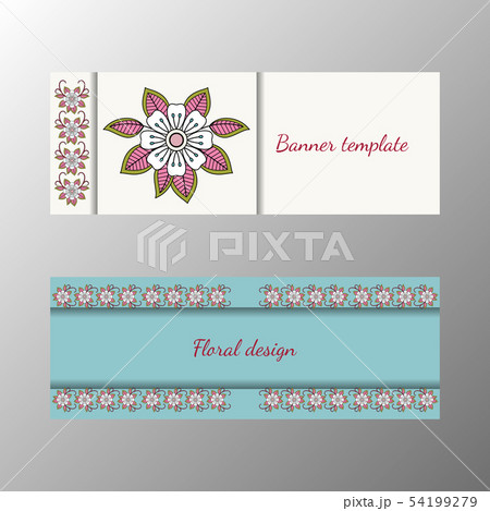 Floral pattern horizontal banner collection 54199279