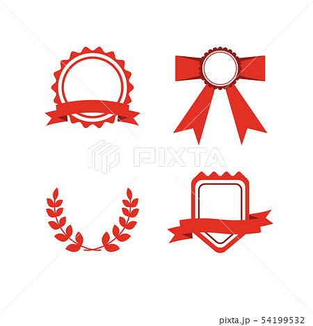 Red award labels set 54199532