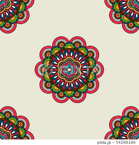Boho doodle mandala seamless pattern Boho doodle mandala seamless pattern 54200160