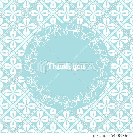 Thank you card template with floral frame Thank you card template with floral frame 54200360