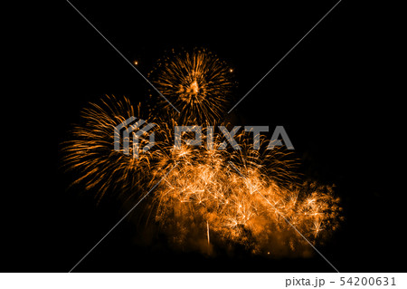 Beautiful colorful fireworks display on the lake. 54200631