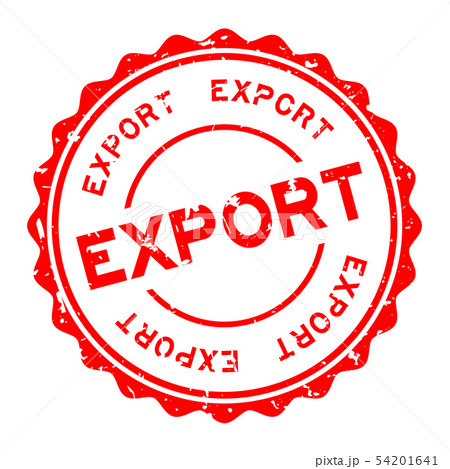 Grunge red export word round rubber seal stamp 54201641