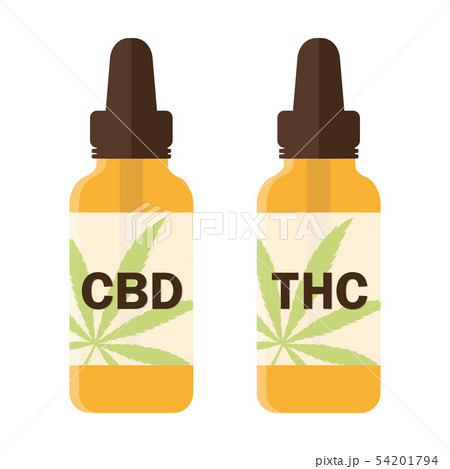 Cbd And Thc Cannabis Oil Phialのイラスト素材
