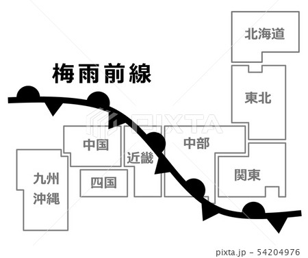 梅雨の地図のイラスト素材