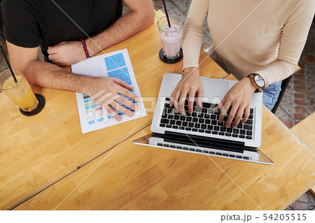 People working online on laptop People working online on laptop 54205515