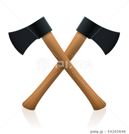 Crossed Axes Realistic 3D Illustration 54205646