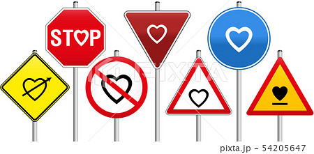 Road Signs Hearts Love Rules Traffic Regulations 54205647
