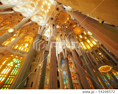 スペイン バルセロナ サグラダ・ファミリア 内部 inside of Sagrada Família スペイン バルセロナ サグラダ・ファミリア 内部 inside of Sagrada Família 54206572