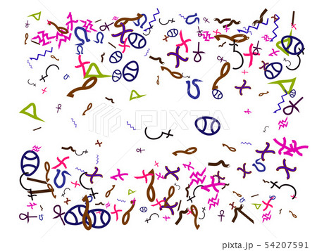 Egypt signs, hand drawn confetti abstract.  54207591