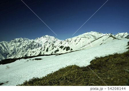 唐松岳から鹿島槍ヶ岳の稜線。　撮影地：白馬、八方尾根 54208144