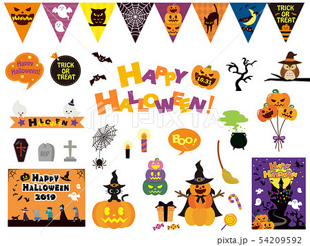 かわいいハロウィーンのイラスト素材集 かわいいハロウィーンのイラスト素材集 54209592