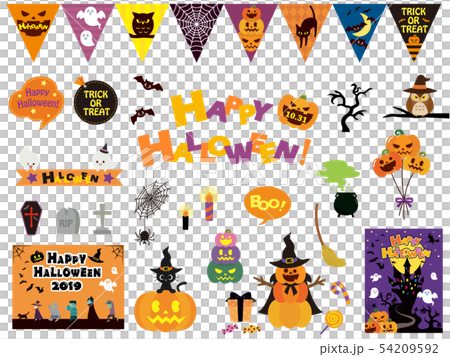 かわいいハロウィーンのイラスト素材集 かわいいハロウィーンのイラスト素材集 54209592
