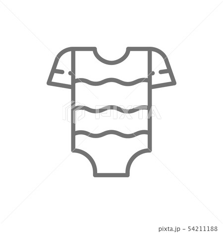 Baby clothes, kids bodysuit, garment for infant line icon. 54211188