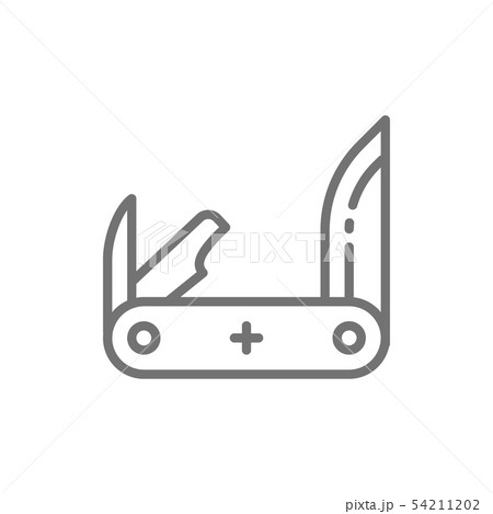 Jackknife, pocket knife, multitools line icon. Jackknife, pocket knife, multitools line icon. 54211202