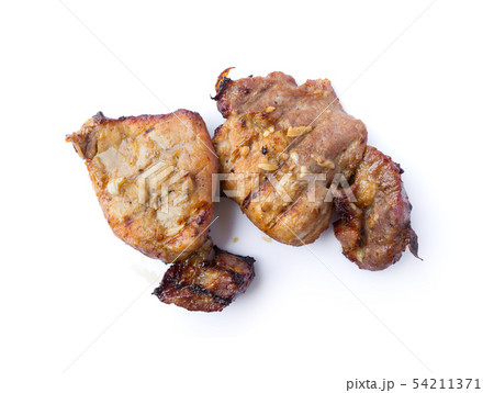 Organic cooked grilled pork chop steak with salt Organic cooked grilled pork chop steak with salt 54211371