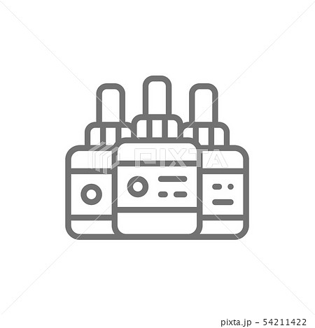 Tattoo ink bottles, accessory line icon. 54211422