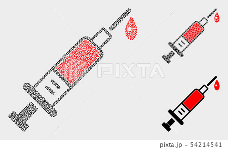 Dotted Vector Blood Syringe Icons Dotted Vector Blood Syringe Icons 54214541