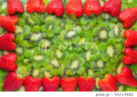 wreath of sliced kiwi flower shape and strawberry wreath of sliced kiwi flower shape and strawberry 54214682