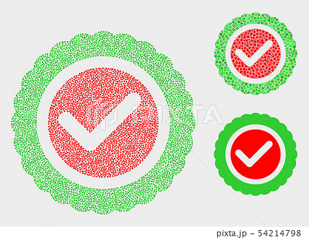 Pixelated Vector Approve Seal Icons 54214798