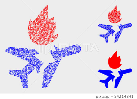 Dotted Vector Airplane Crash Icons 54214841