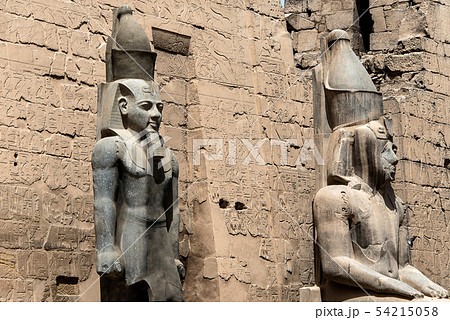 Statues in front of Entrance to Luxor Temple, Ancient Egyptian temple complex east bank Nile River 54215058
