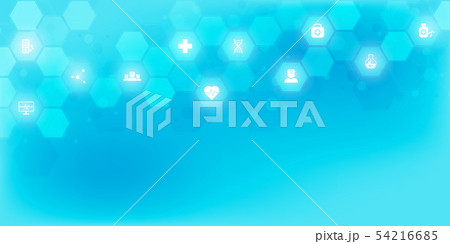 Abstract medical background with flat icons and symbols. Template design with concept and idea for 54216685