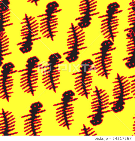 Red Outline Lizards Seamless Pattern 54217267