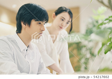 ビジネス 男女 打ち合わせ ビジネス 男女 打ち合わせ 54217602