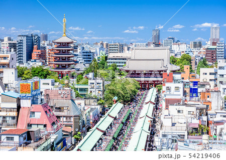 東京　浅草寺と仲見世通り 54219406