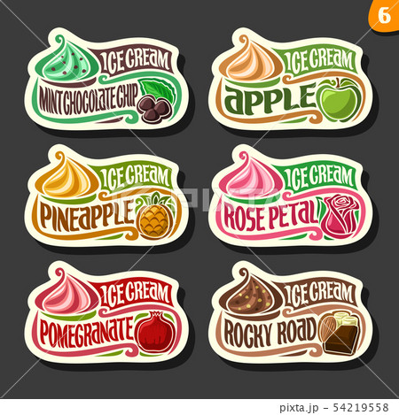 Vector set of fruit Ice Cream 54219558
