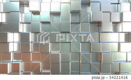 Matte metal square blocks. Abstract 3D rendering 54221416