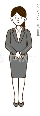 会社員女性 正面全身 イラストのイラスト素材