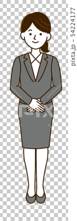 会社員女性 正面全身 イラストのイラスト素材
