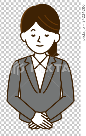 会社員女性 お辞儀 イラスト のイラスト素材