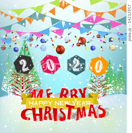 Happy New Year 2020, merry christmas.  54232957