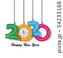 Happy New Year 2020, merry christmas.  54233166