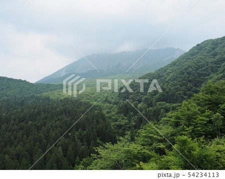 鍵掛峠から見る曇り空の大山南壁の眺望 54234113