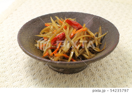 きんぴらごぼう、野菜炒め、牛蒡料理 54235797
